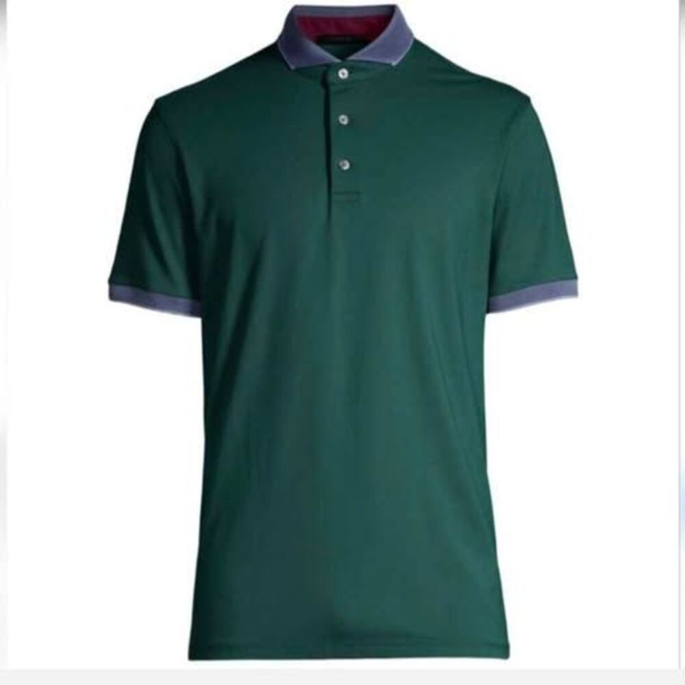 GREYSON Cherokee polo- green/purple- M